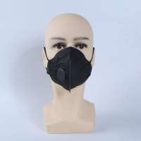 Disposable face musk respirator PM2.5 valve kN95 non-woven black carbon filter face mask